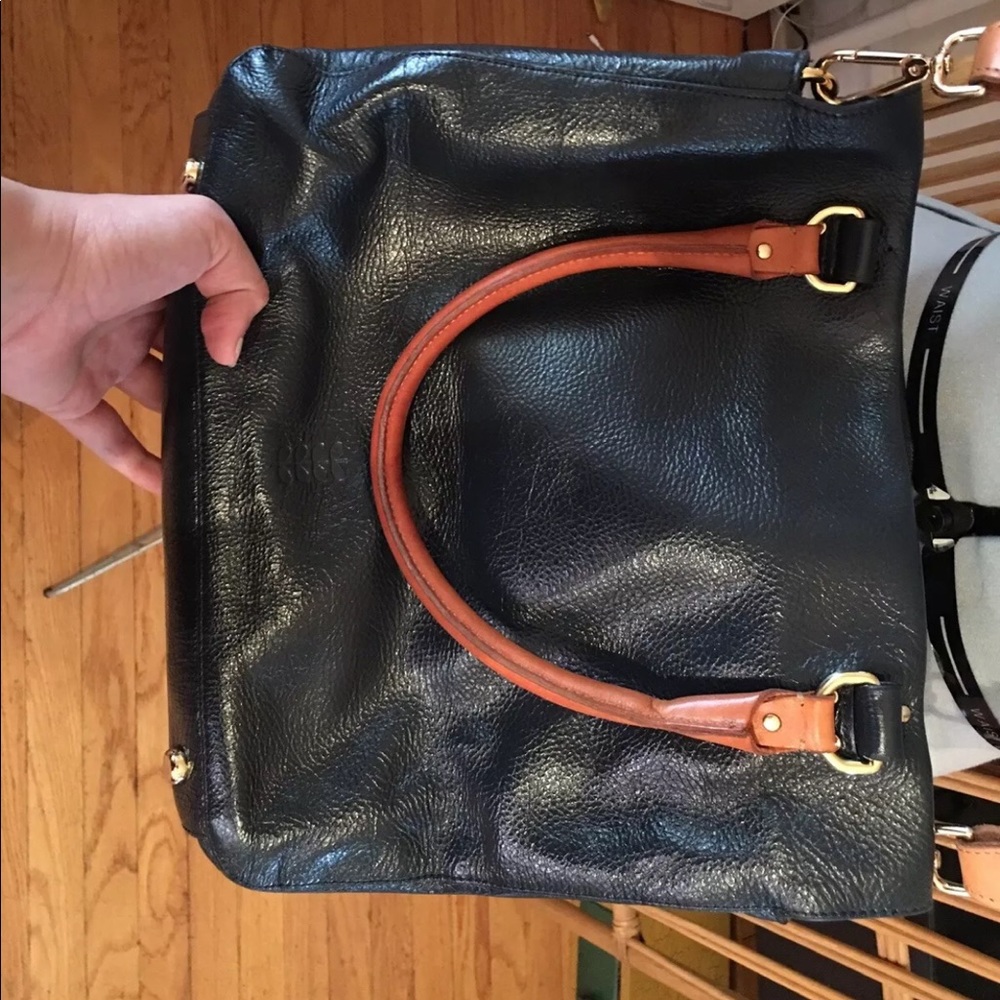 Orla Kiely Navy and Tan Crossbody Bag - Picture 8 of 15
